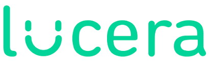 Logotipo de Lucera, una empresa innovadora en el sector tecnológico, con un diseño moderno y color verde vibrante.